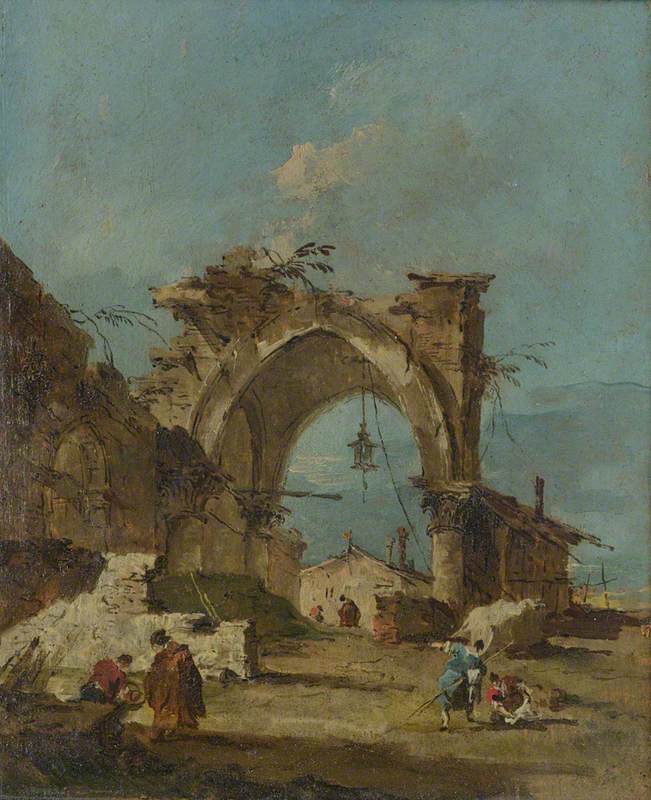 Un caprice avec une arche en ruine - Francesco Guardi