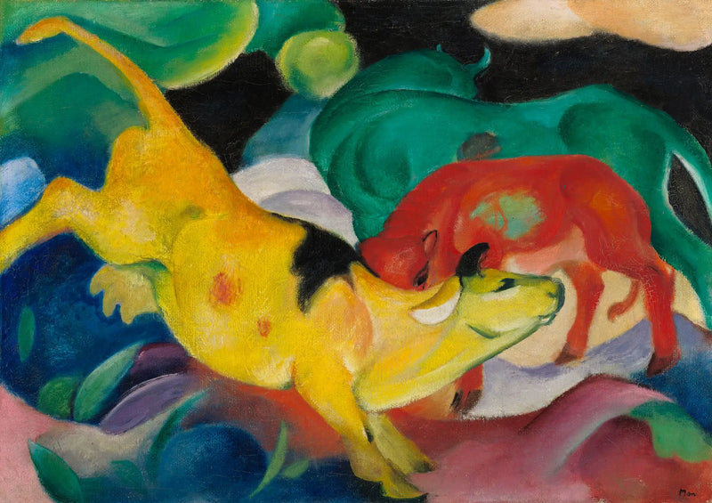 Červené Zelené Žluté Krávy - Franz Marc