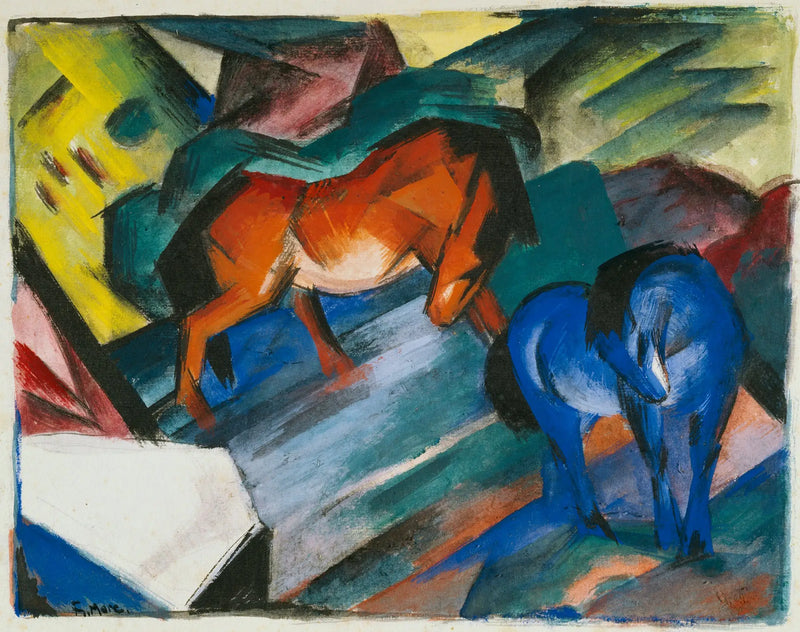 Červení a modří koně - Franz Marc