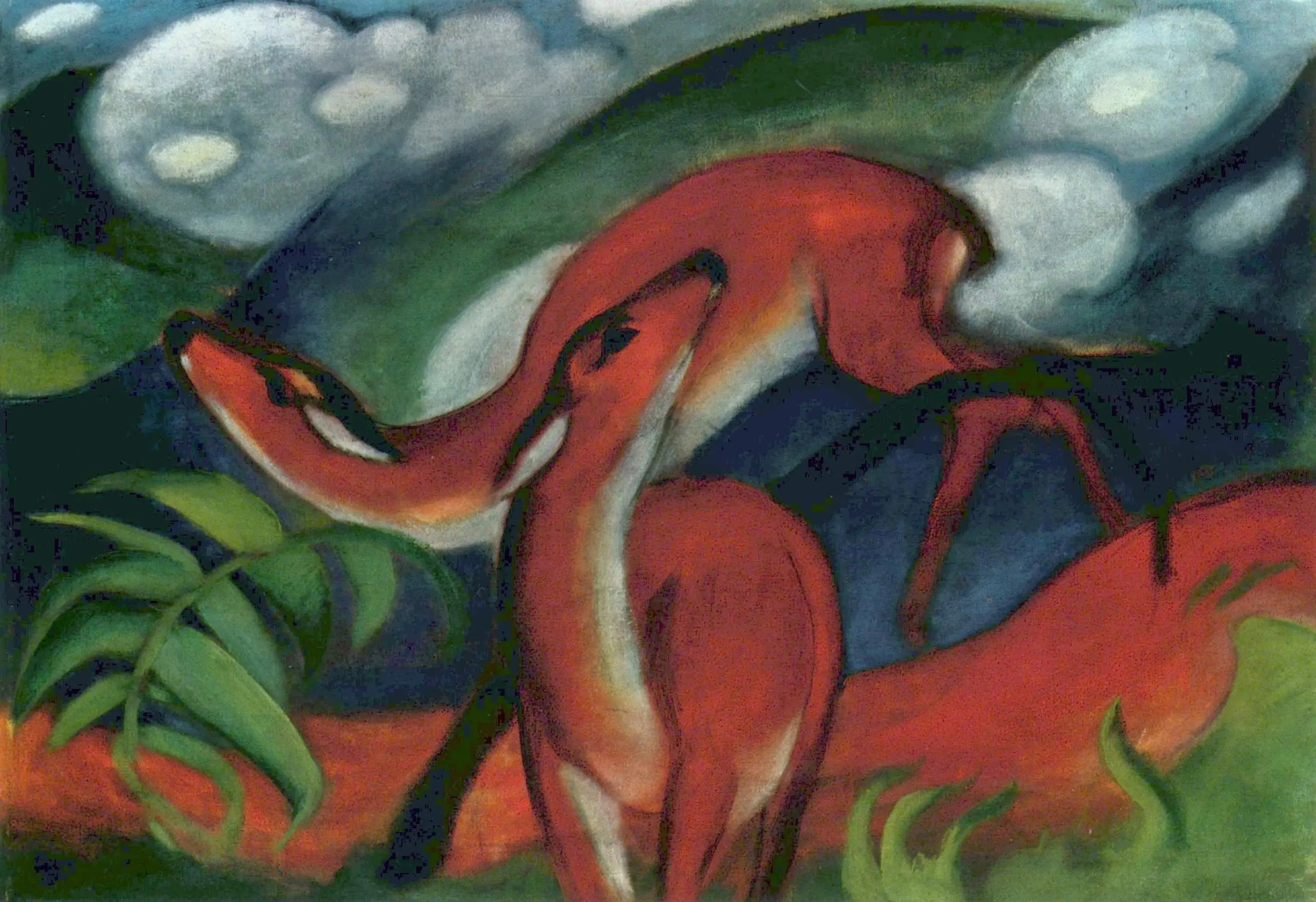 Reproduction du tableau « Cerf rouge II - Franz Marc » par Alpha Reproduction en peinture à l’huile