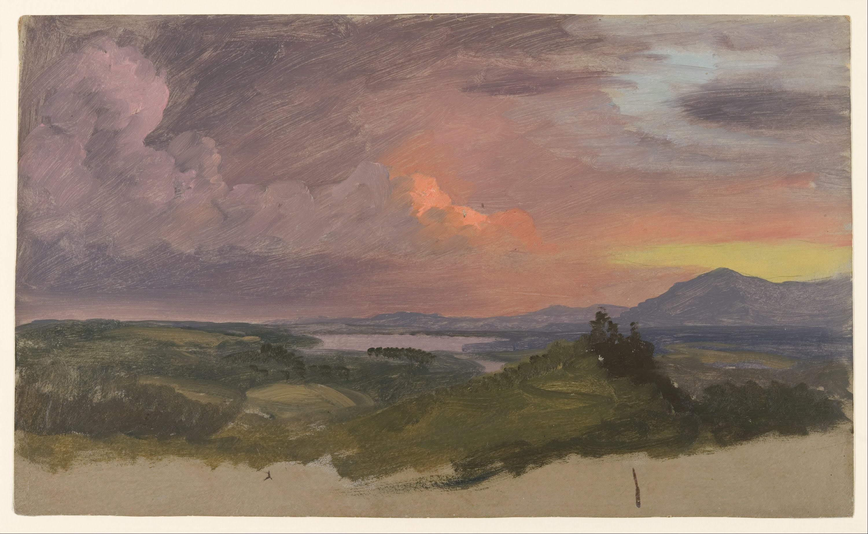 Coucher de soleil sur la vallée de l'Hudson - Frederic Edwin Church