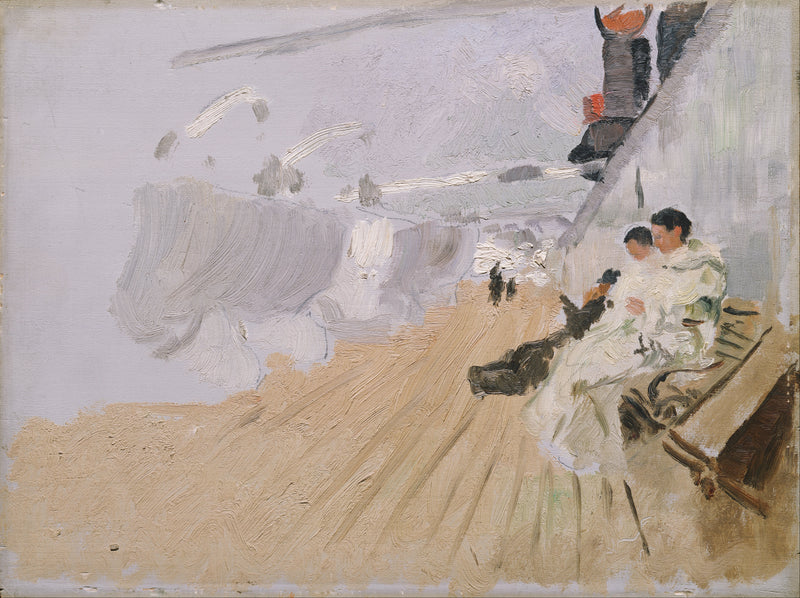 Moines sur le pont - Frits Thaulow