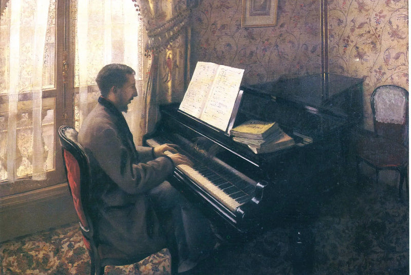 Mladý muž u klavíru (Martial Caillebotte) - Gustave Caillebotte