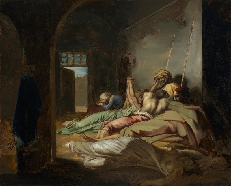 Scéna epidemie žluté zimnice v Cádiz - Théodore Géricault