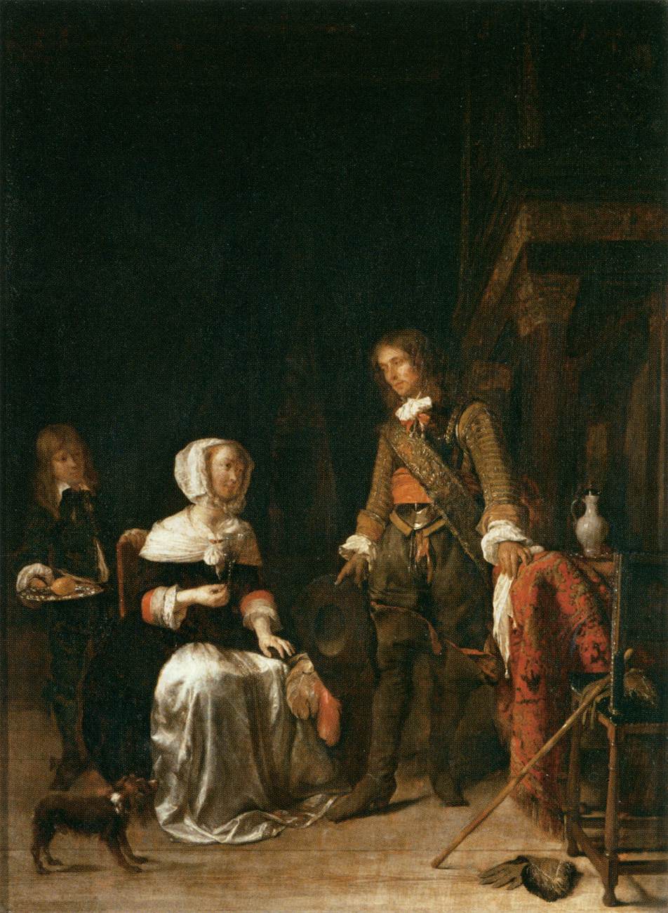 Un militaire recevant une jeune dame - Gabriel Metsu