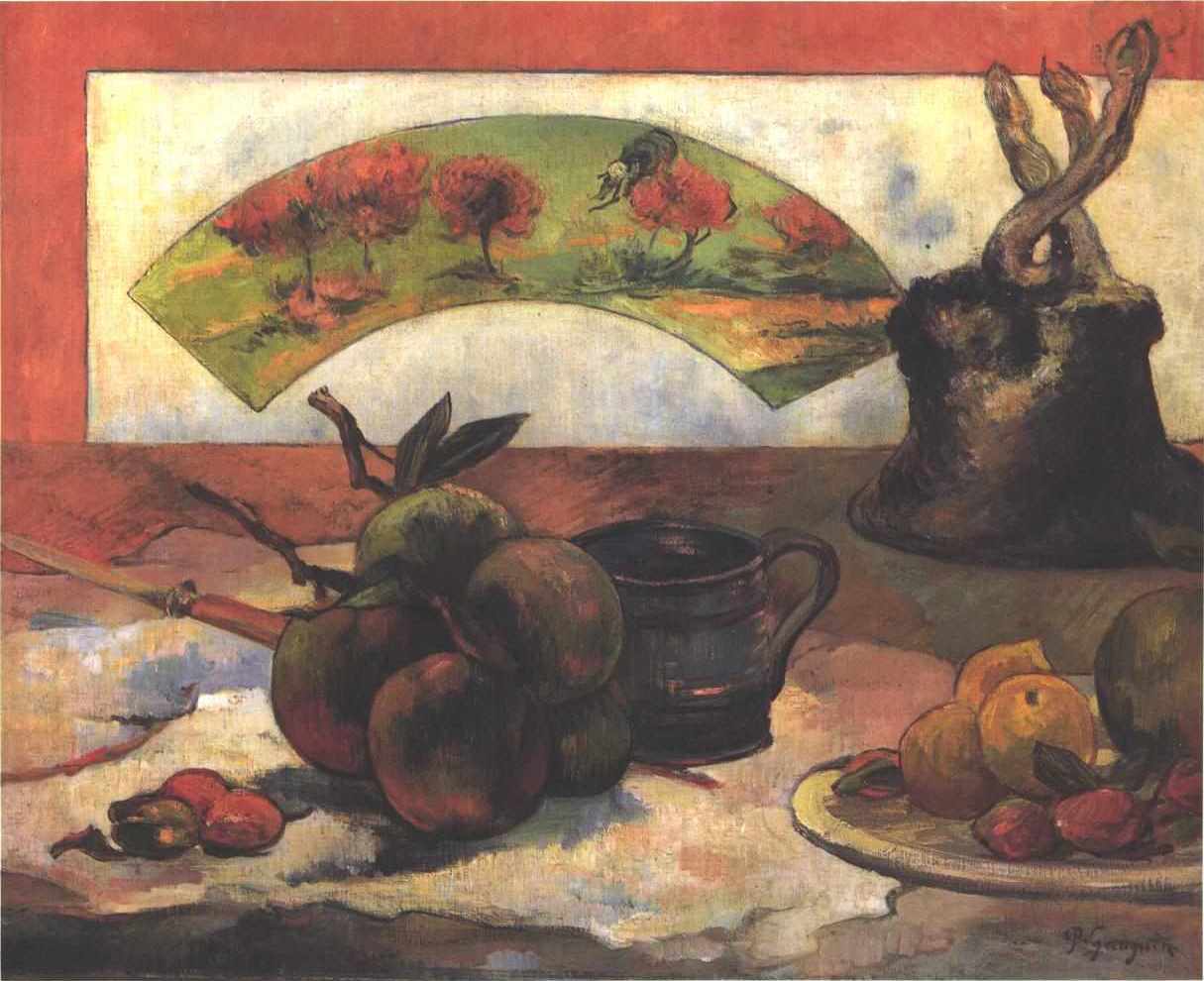 Zátiší s vějířem - Paul Gauguin