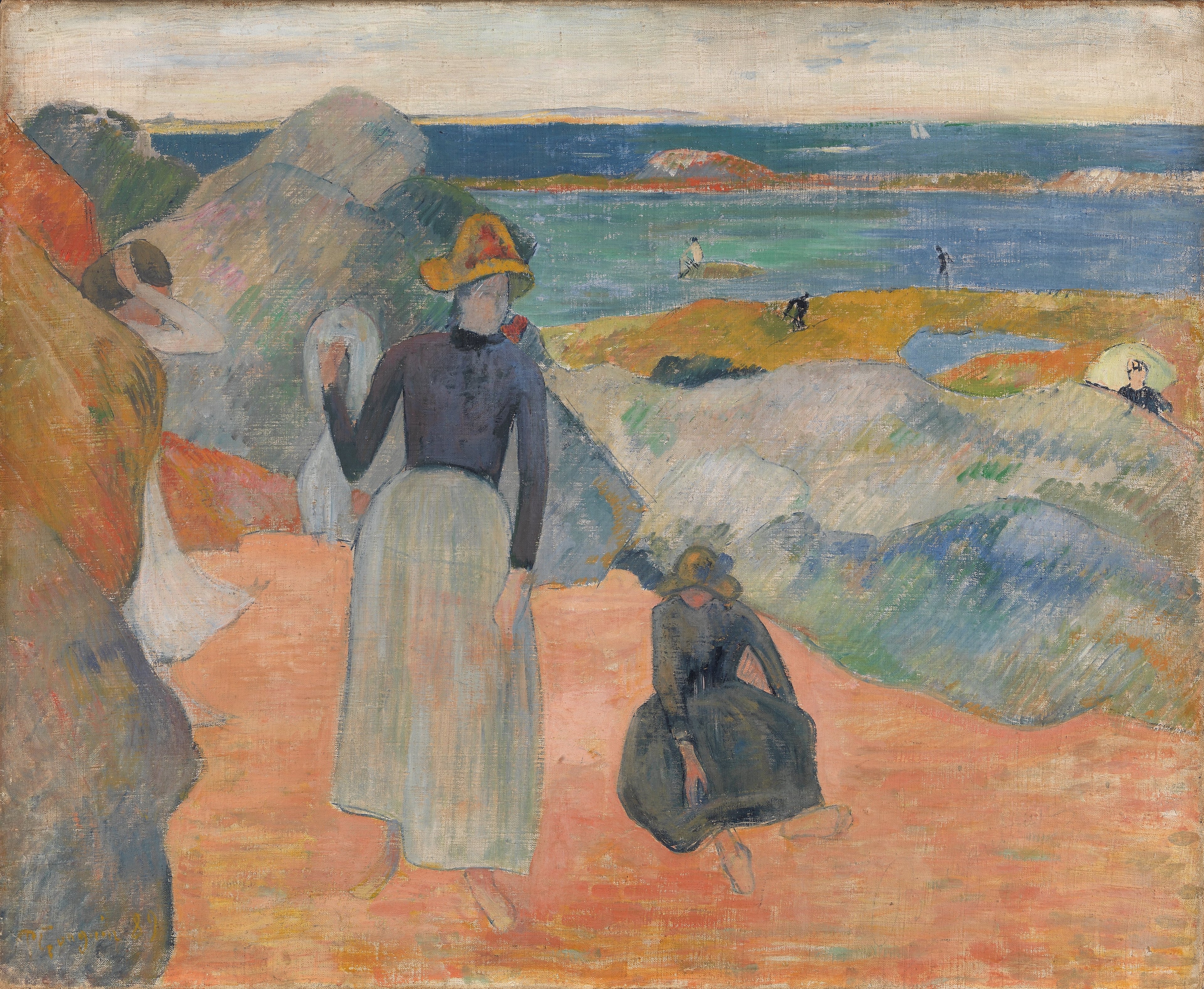 Na pláži v Bretani - Paul Gauguin