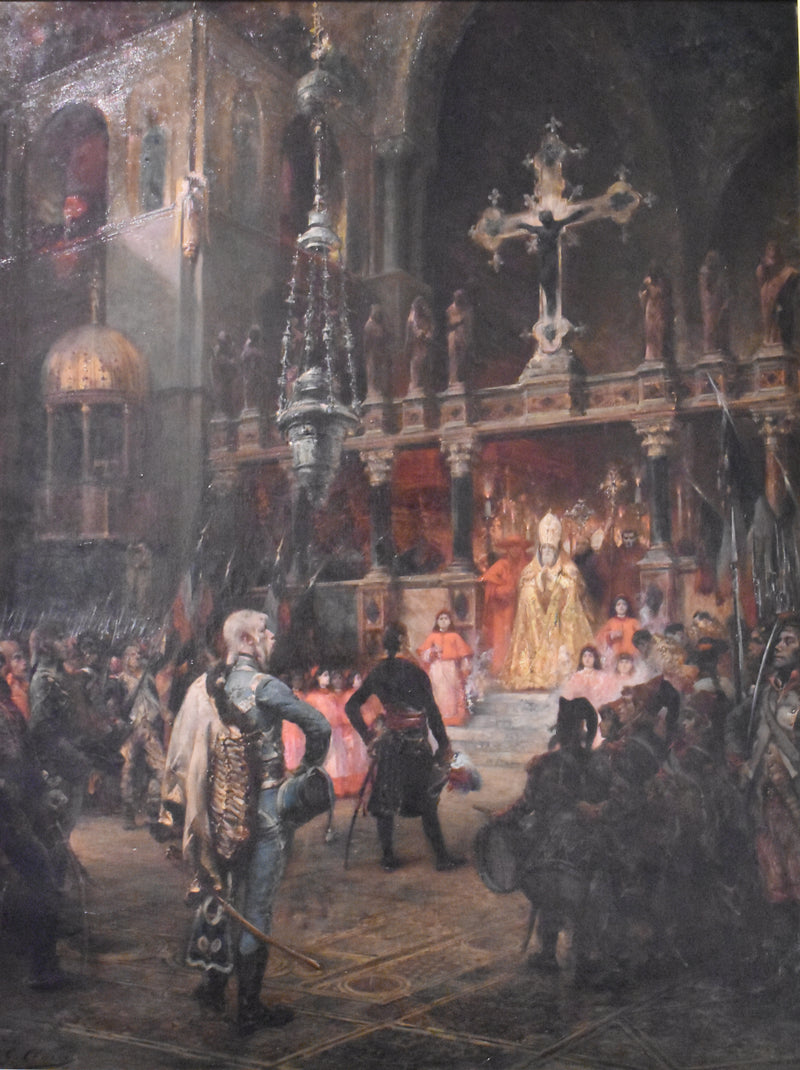 L'armée française dans l'église San Marco à Venise - Georges Clairin