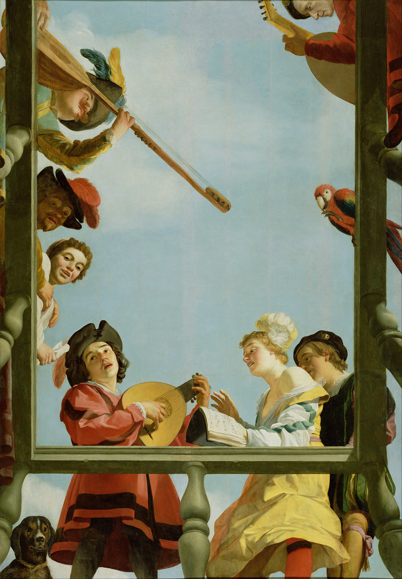 Hudební skupina na balkoně - Gerrit van Honthorst