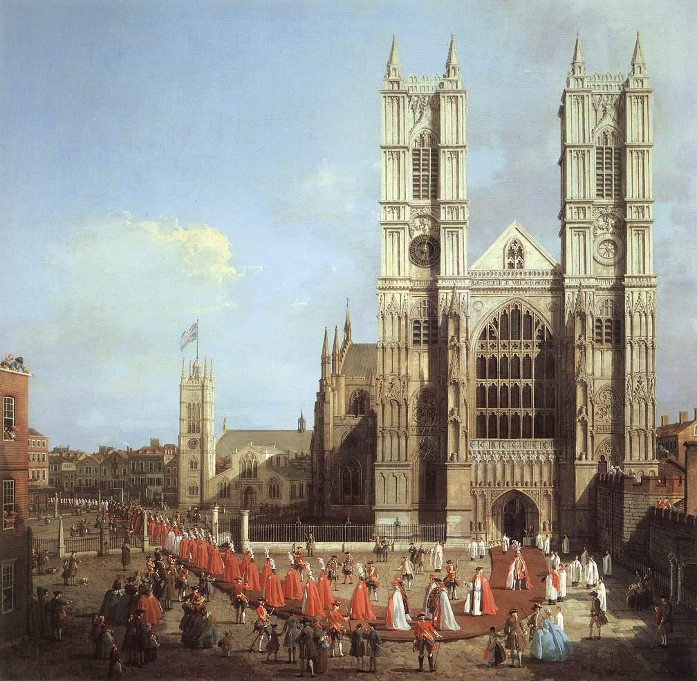 L'Abbaye de Westminster avec la procession de l'ordre du Bain - Canaletto