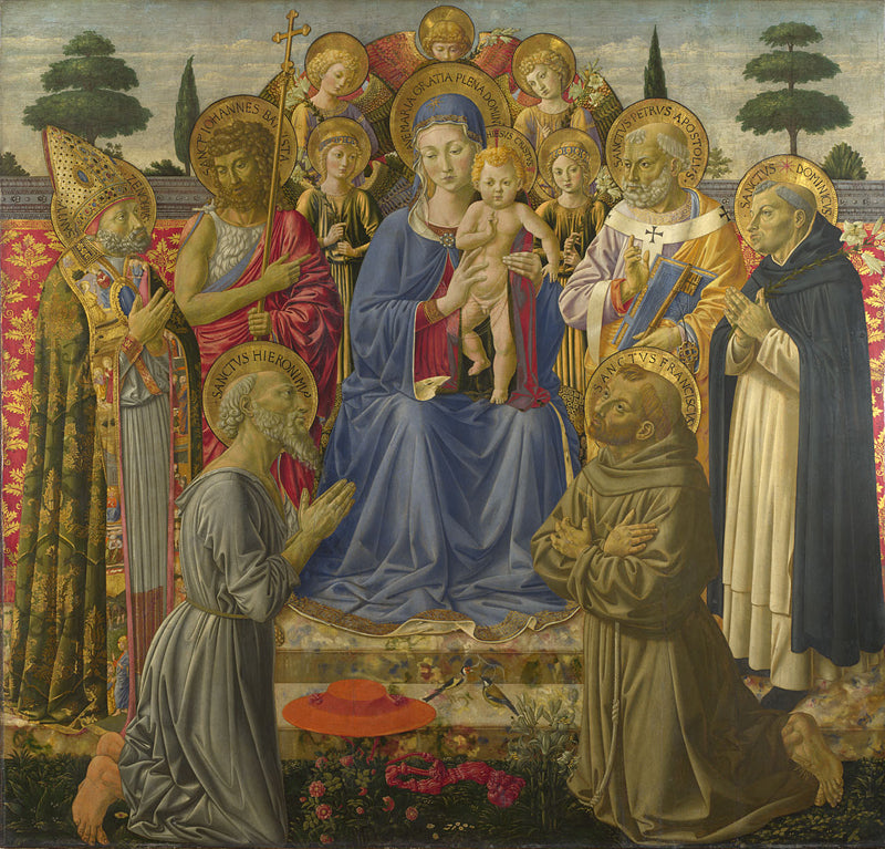 Vierge et l'Enfant trônant parmi les anges et les saints - Benozzo Gozzoli