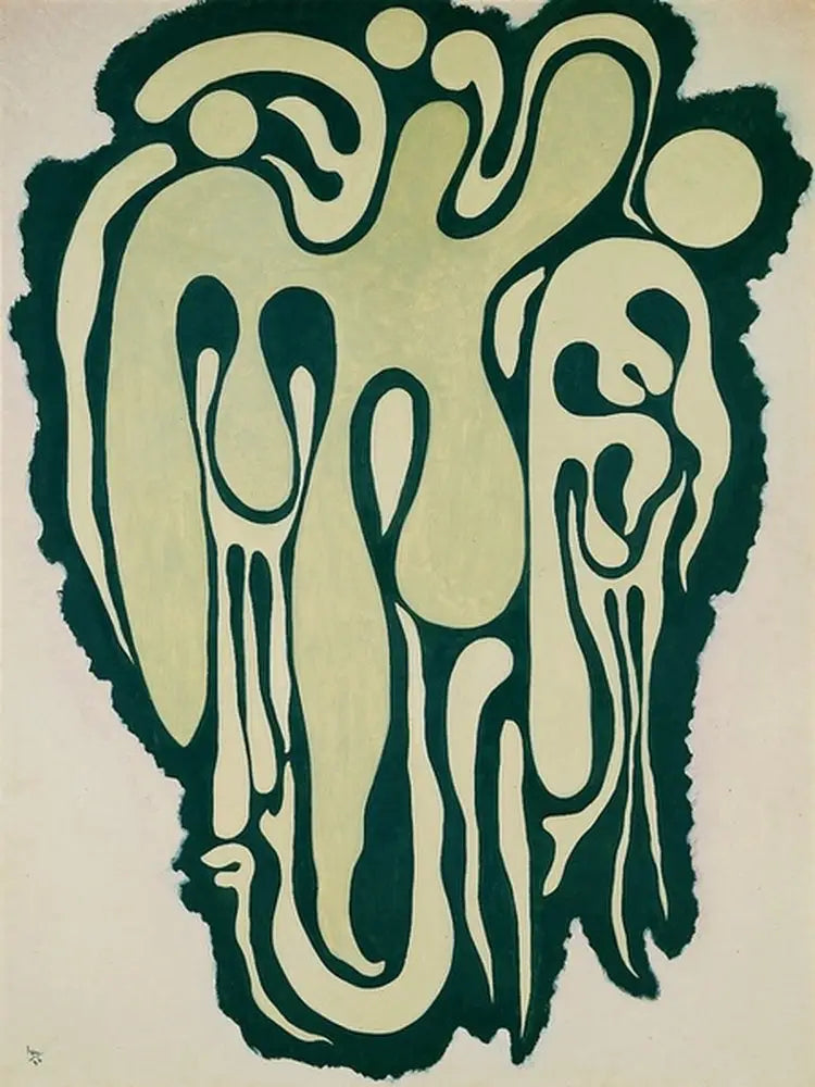 Reproduction du tableau « Figure verte - Vassily Kandinsky » par Alpha Reproduction en peinture à l’huile