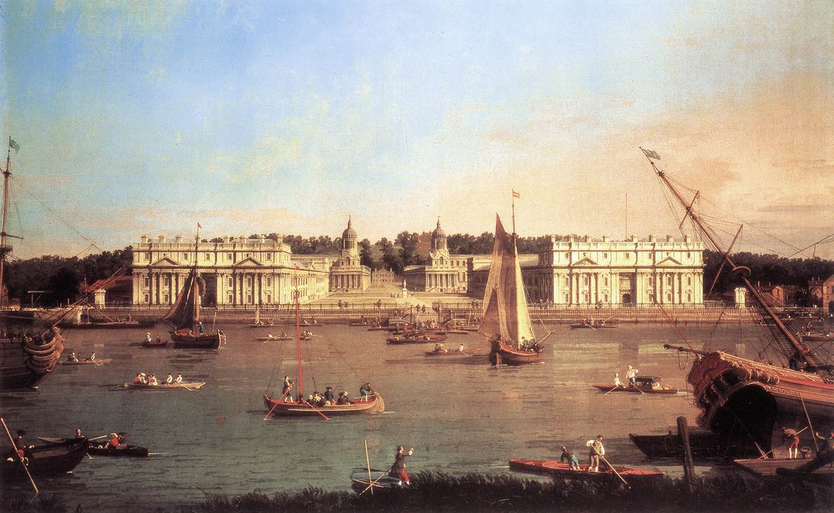 Londres : l'hôpital de Greenwich depuis la rive nord de la Tamise - Canaletto