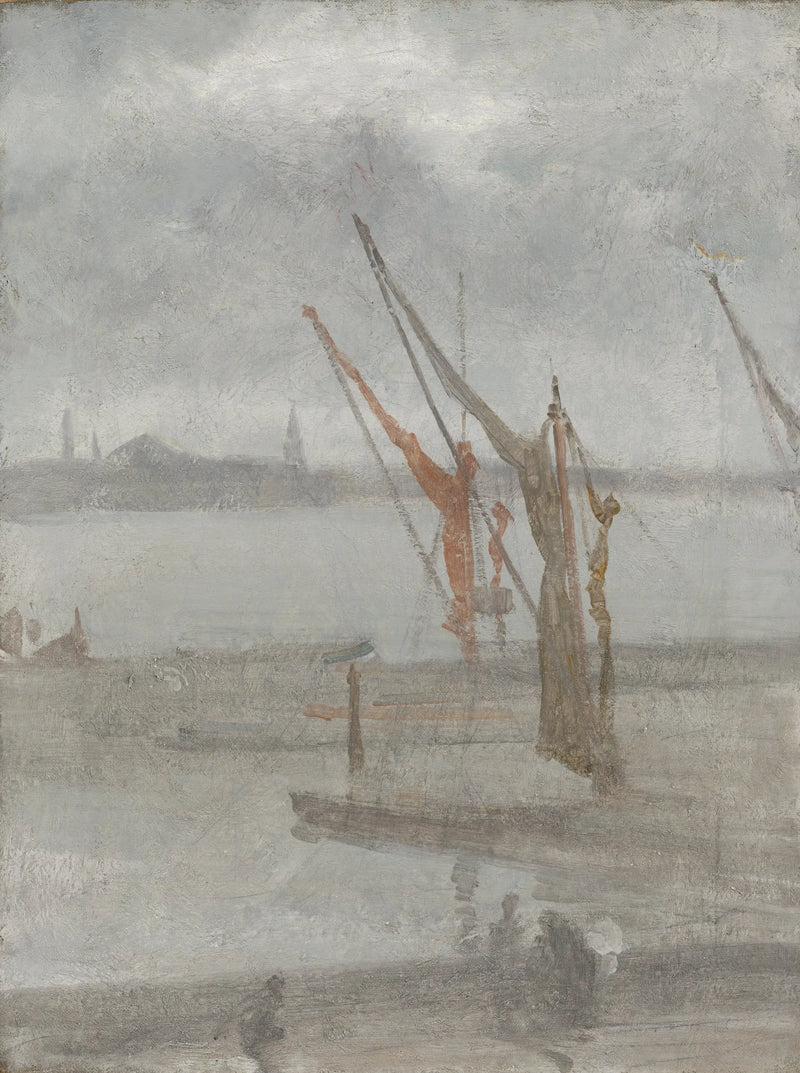 Šedá a stříbrná: Chelsea Wharf - James Abbott McNeill Whistler
