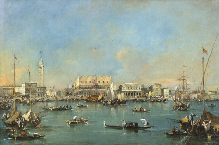 La Piazzetta a nábřeží Esclavons - Francesco Guardi