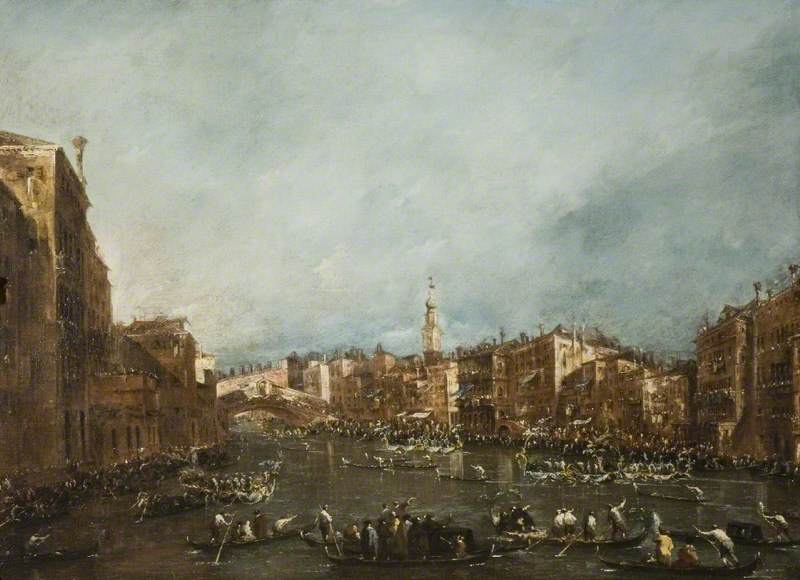 Regata na Velkém kanálu, Benátky - Francesco Guardi