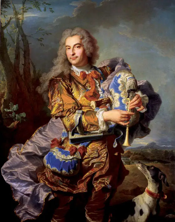 Portrét Gasparda de Gueidan v Céladonovi, hráči na musette - Hyacinthe Rigaud