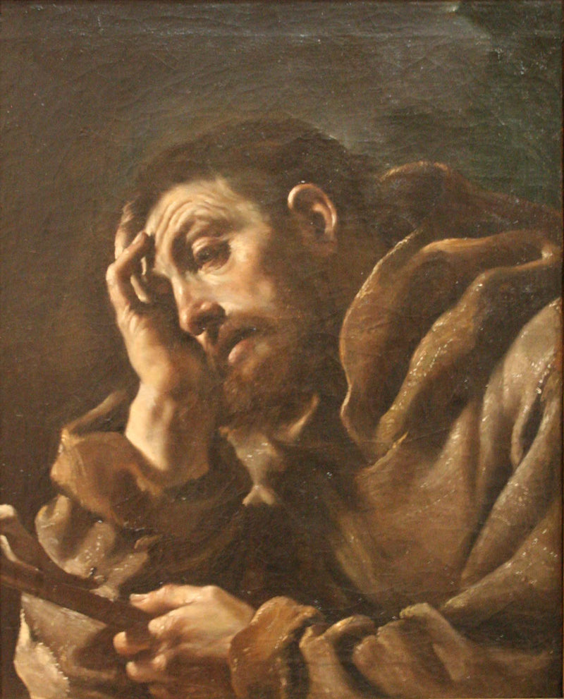 Svatý František z Assisi v meditaci - Guercino