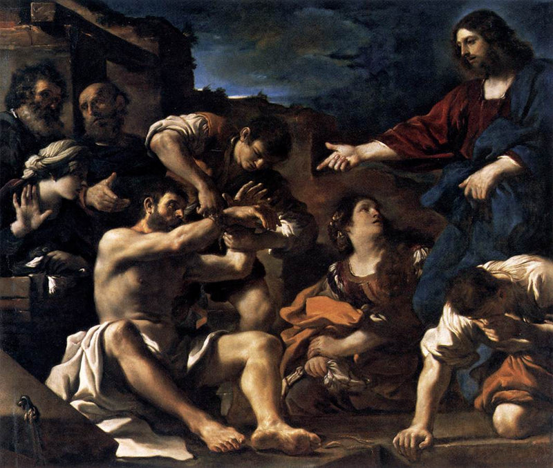 Vzkříšení Lazara - Guercino