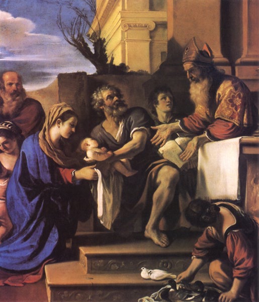 Představení Ježíše v chrámu - Guercino