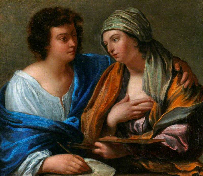 Une allégorie de la peinture : un homme et une femme incarnant « Disegno » et « Colore » - Guido Reni