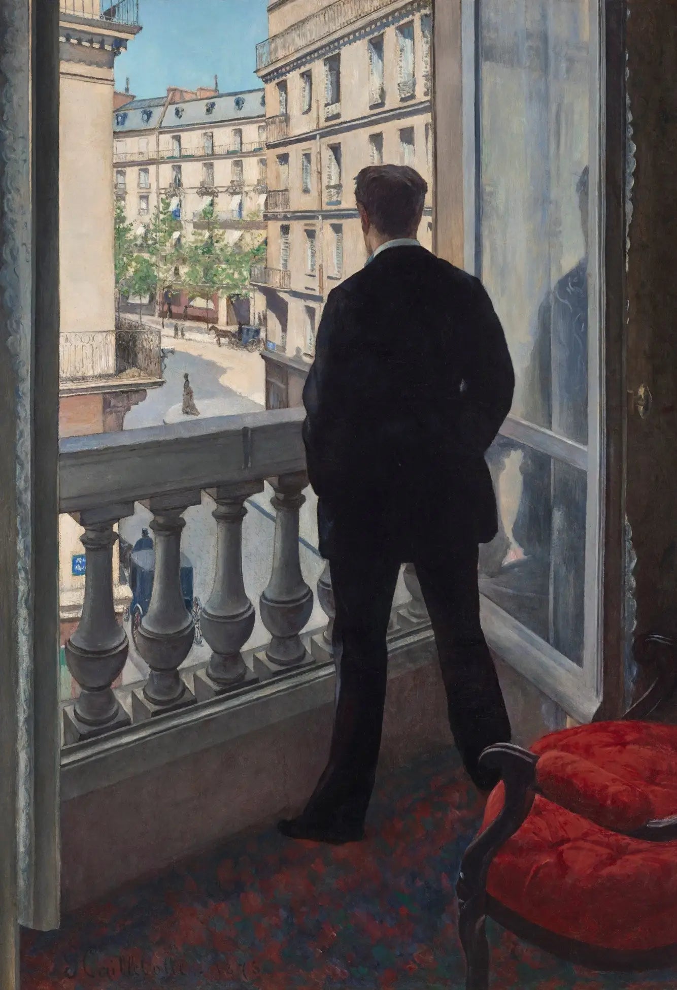 Reproduction du tableau « Jeune homme à sa fenêtre - Gustave Caillebotte » par Alpha Reproduction en peinture à l’huile