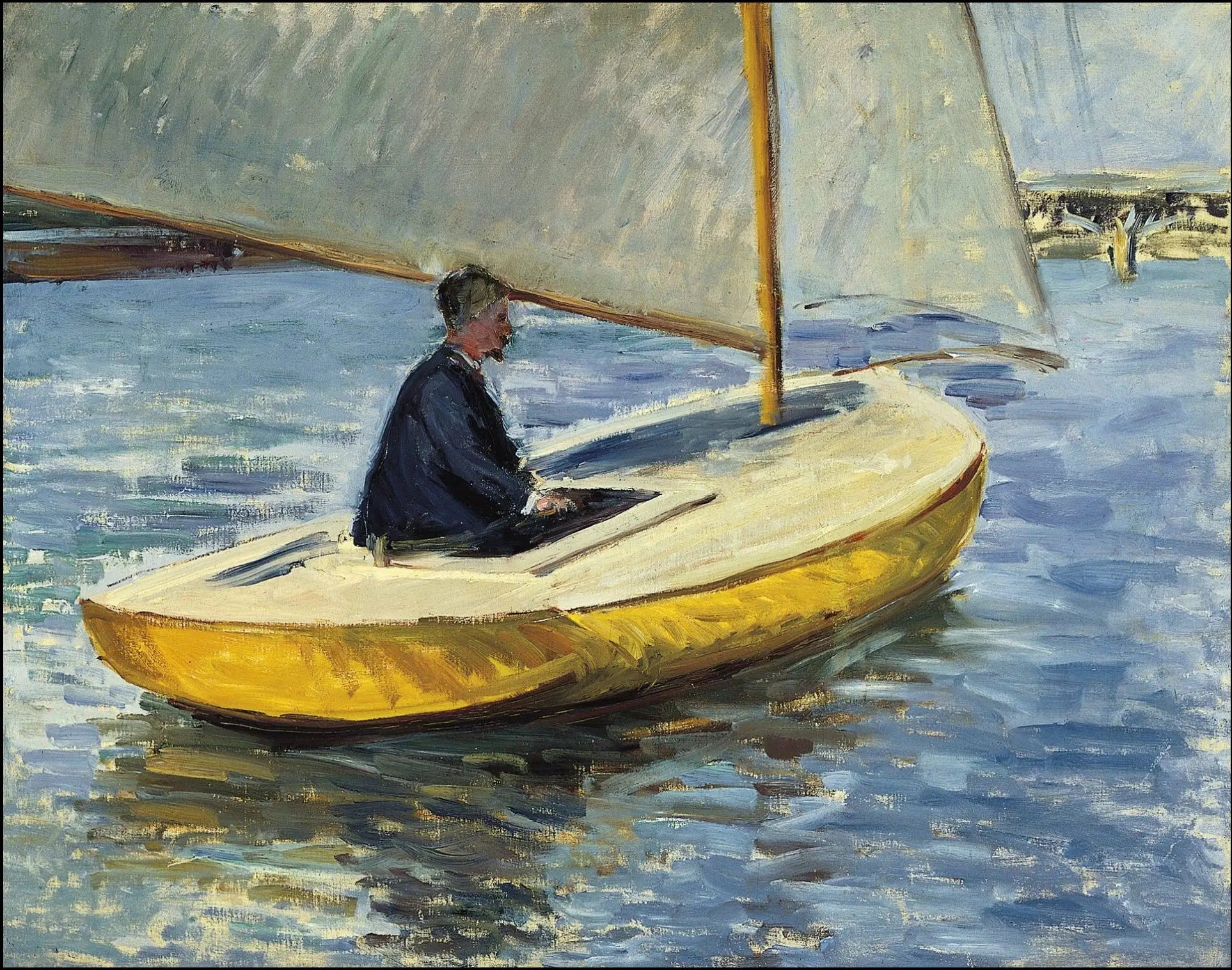 Reproduction du tableau « Le bateau jaune - Gustave Caillebotte » par Alpha Reproduction en peinture à l’huile