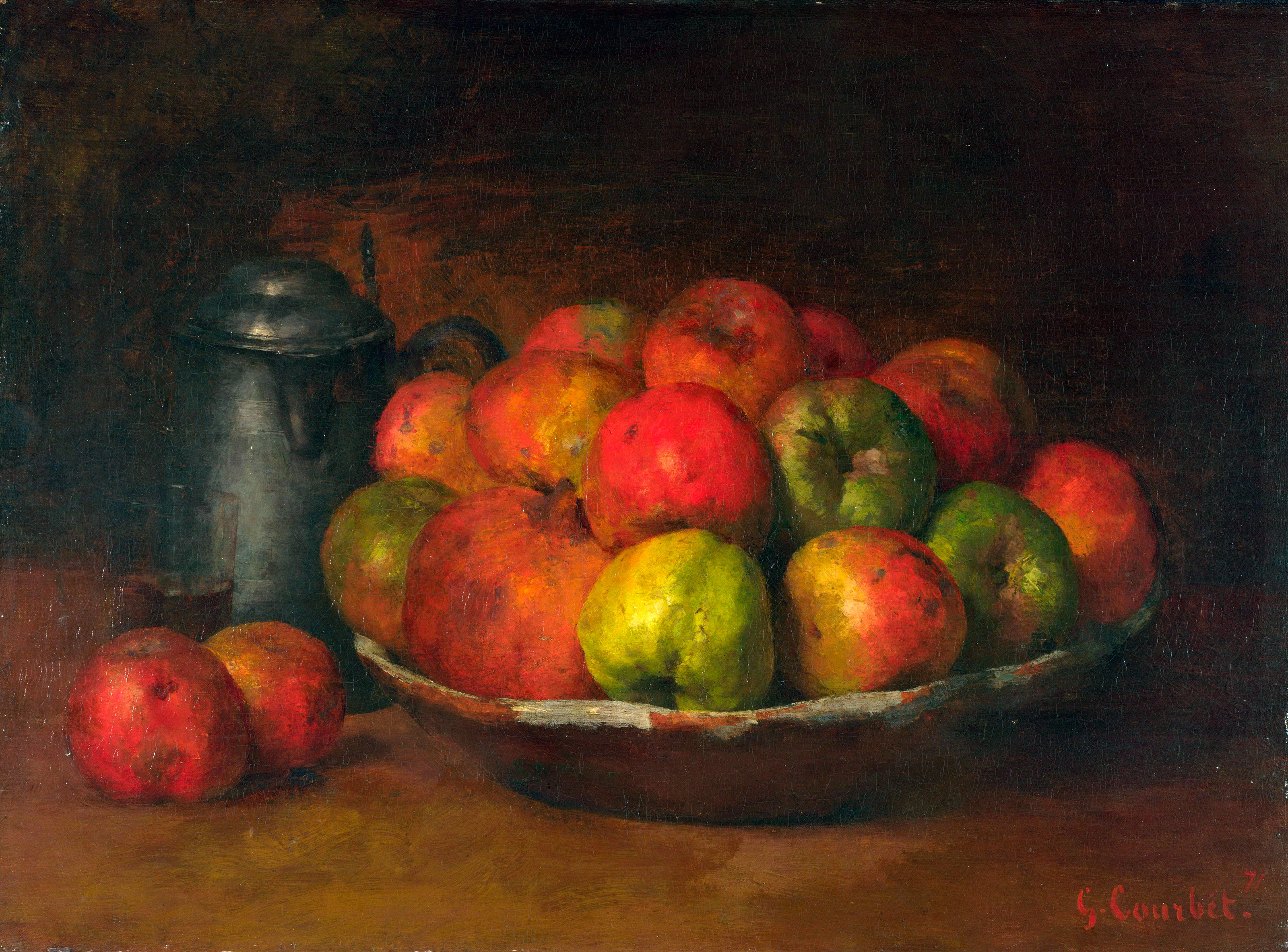 Nature morte avec pommes et grenades - Gustave Courbet