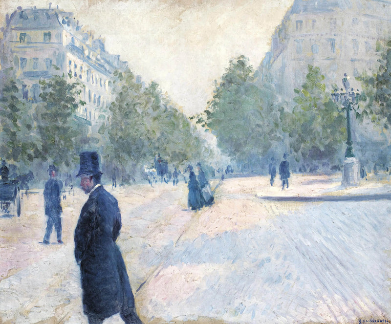 Náměstí Saint-Augustin, mlhavé počasí - Gustave Caillebotte