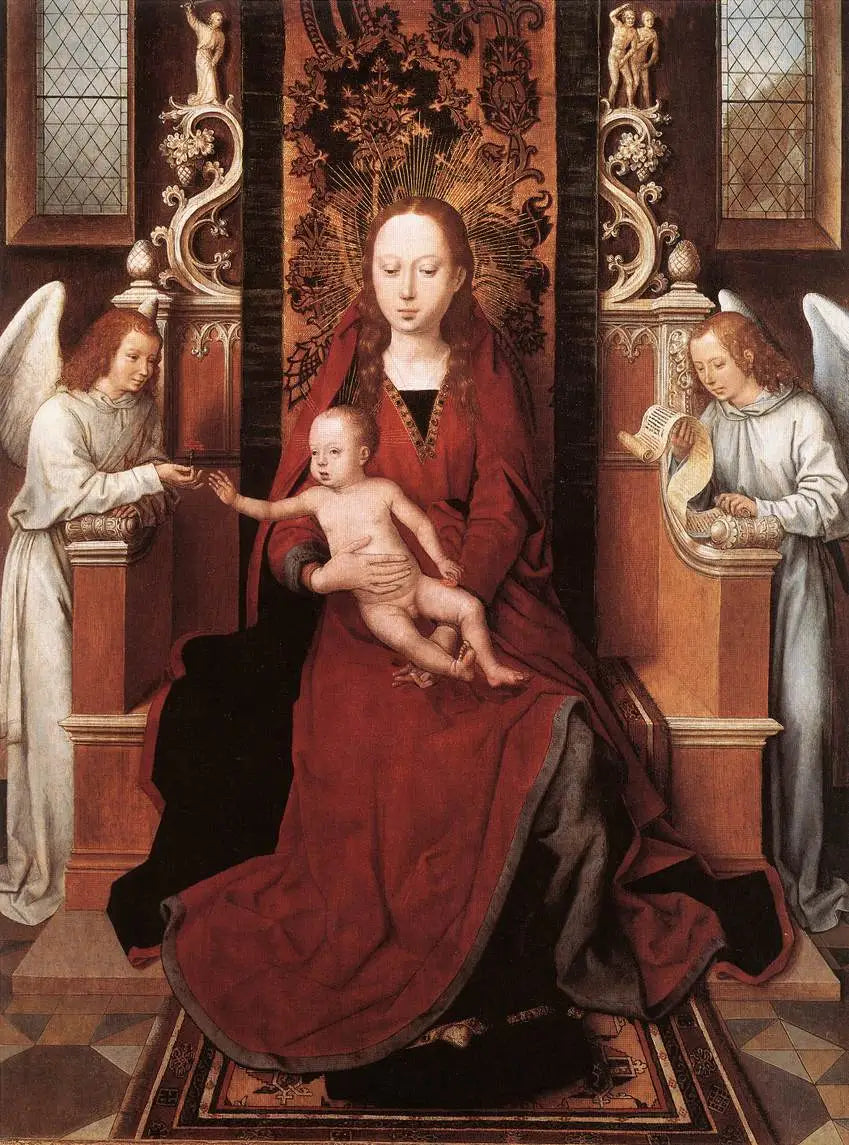 Vierge en trône avec l’Enfant et deux anges - Hans Memling - Alpha Reproduction