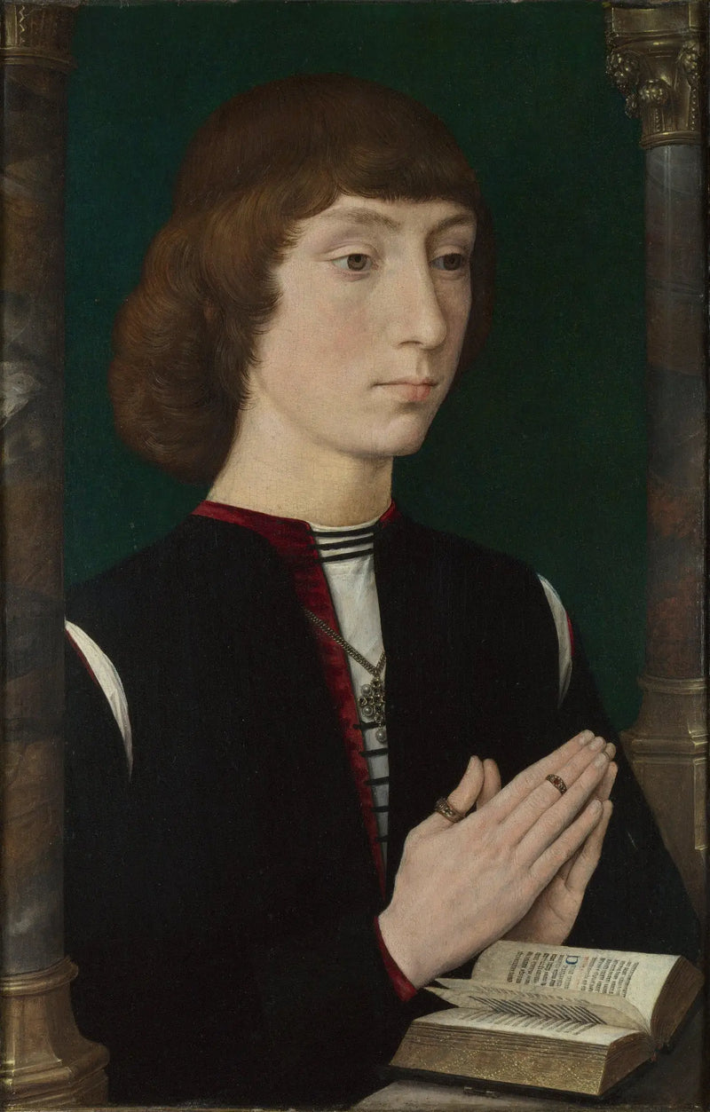 Mladý muž v modlitbě - Hans Memling