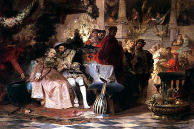 Henri VIII et Anne Boleyn au bal du cardinal Wolsey - Karl von Piloty