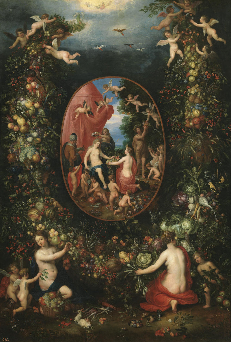 Cibèle et les saisons dans une guirlande de fruits - Jan Brueghel le Jeune