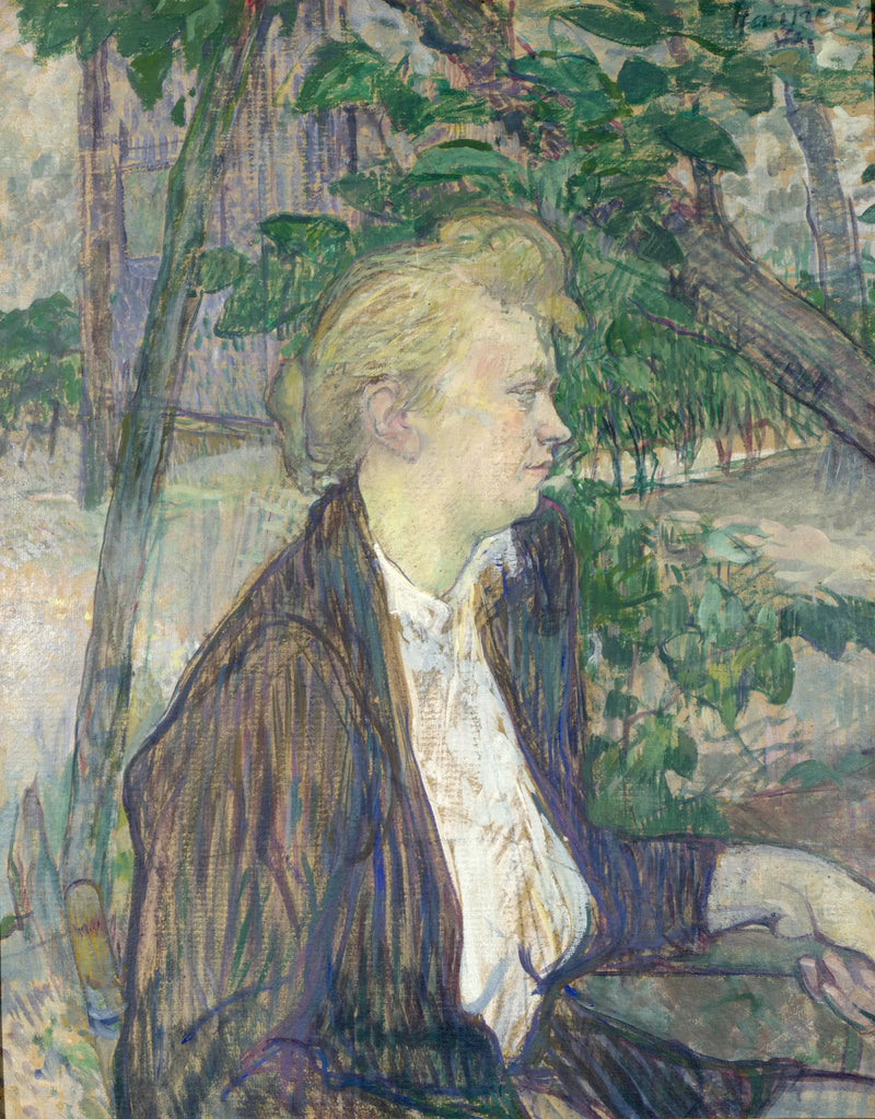 Žena sedící v zahradě - Henri de Toulouse-Lautrec
