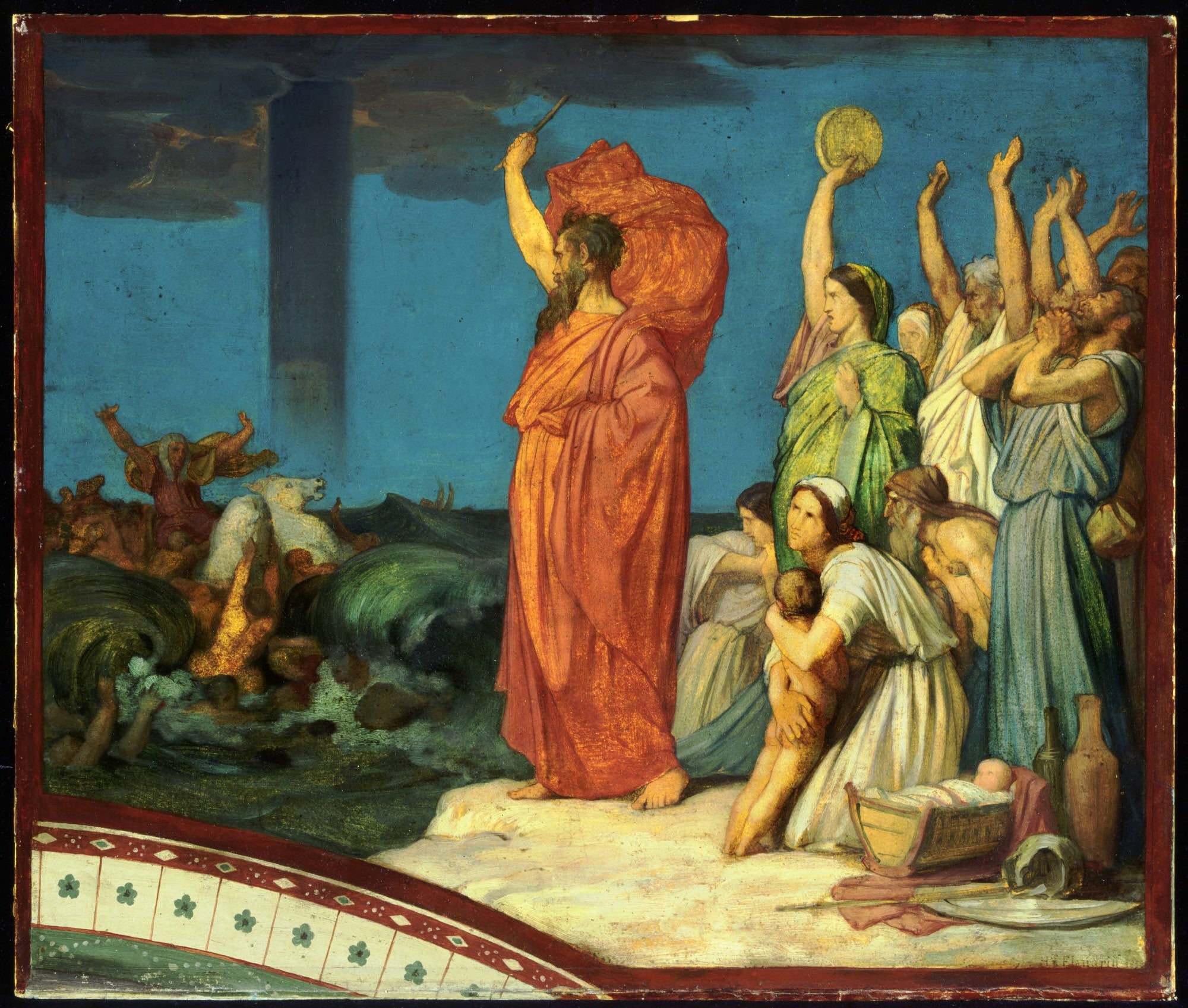 Moïse ordonnant aux eaux de se refermer sur l'armée égyptienne - Hippolyte Flandrin