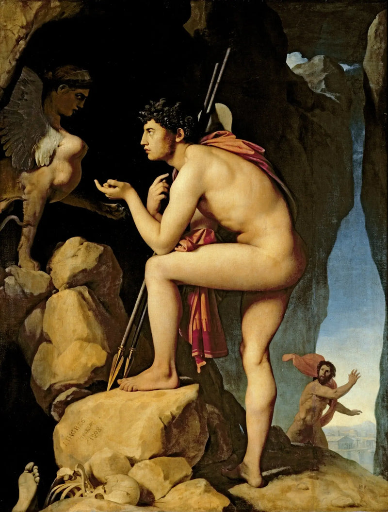 Œdipe vysvětluje hádanku Sfingy - Jean-Auguste-Dominique Ingres