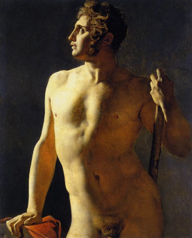 Torso nebo polovina postavy namalovaná - Jean-Auguste-Dominique Ingres