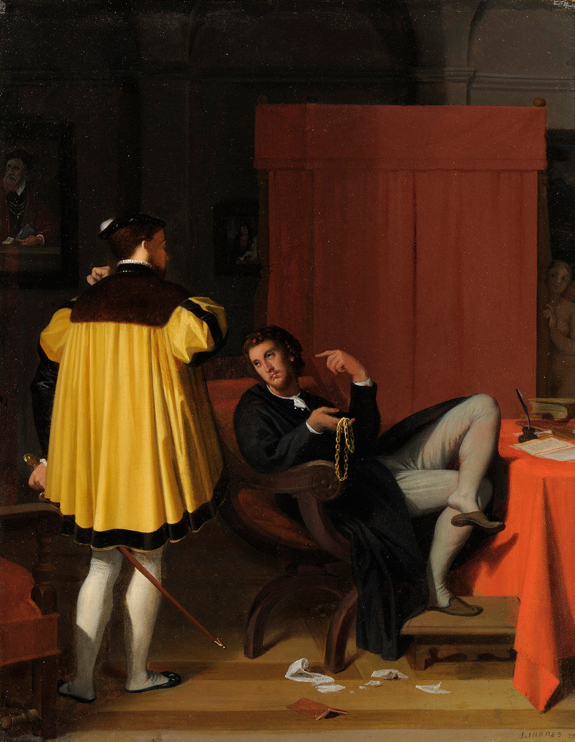 Aretin a vyslanec Karla V. - Jean-Auguste-Dominique Ingres