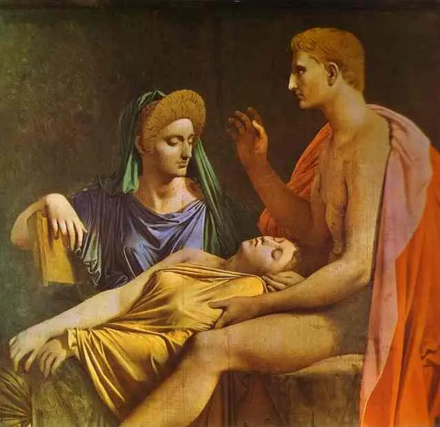 Auguste poslouchající čtení Aeneidy - Jean-Auguste-Dominique Ingres