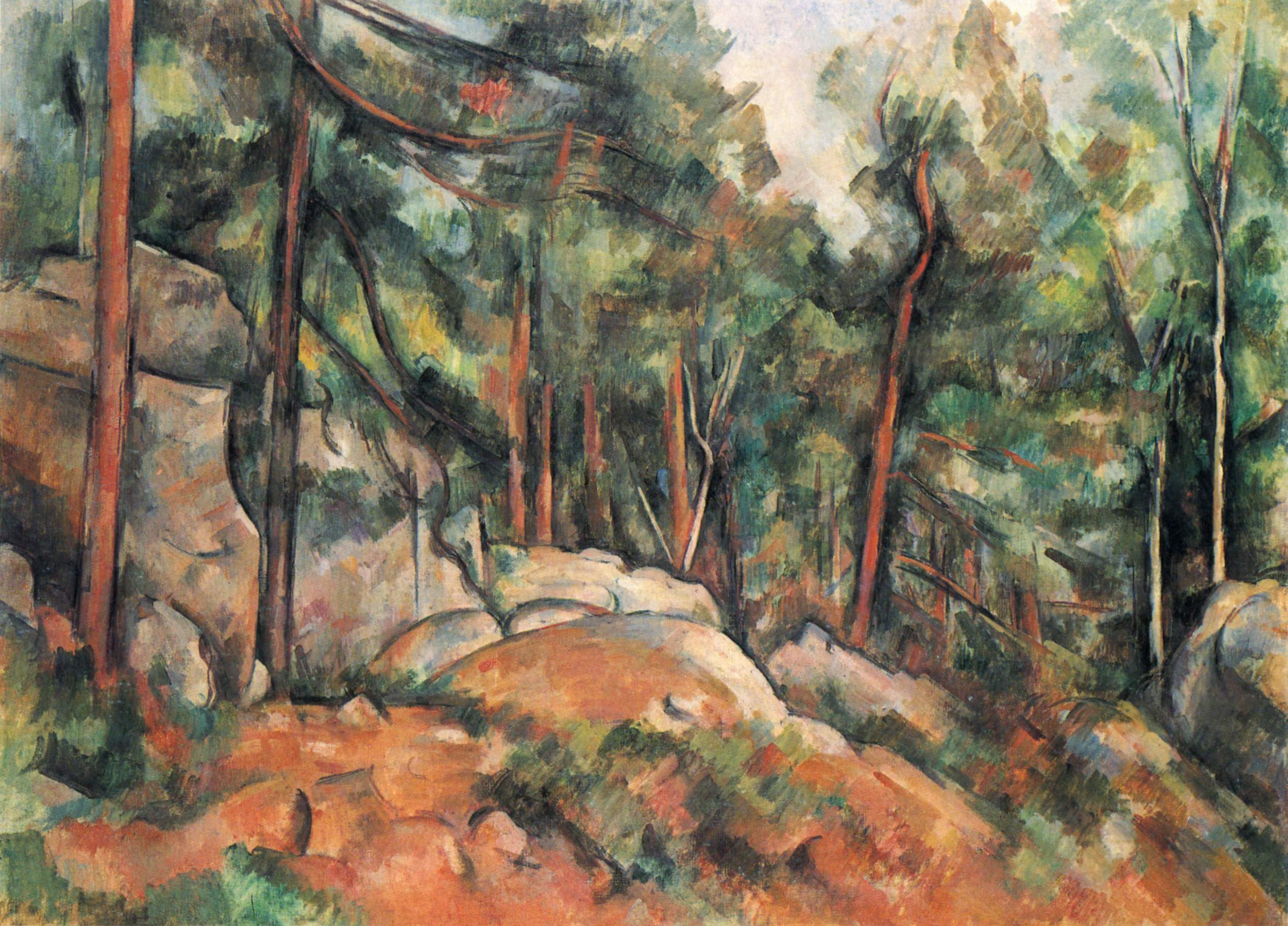 Reproduction du tableau « Intérieur de forêt - Paul Cézanne » par Alpha Reproduction en peinture à l’huile