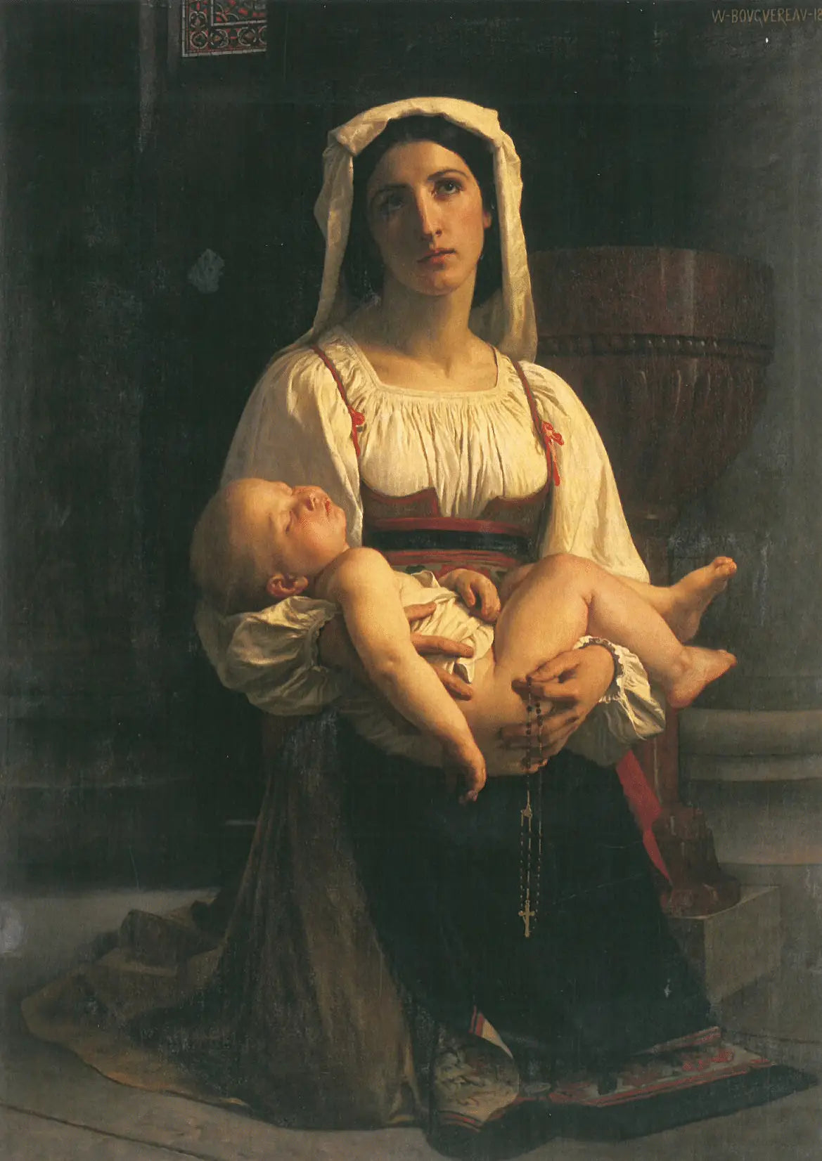 Reproduction du tableau « L'invocation à la Vierge - Bouguereau » par Alpha Reproduction en peinture à l’huile