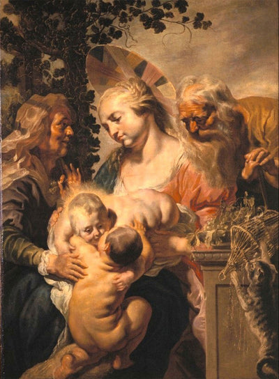 La Sainte Famille avec sainte Élisabeth et l'Enfant saint Jean-Baptiste - Jacob Jordaens