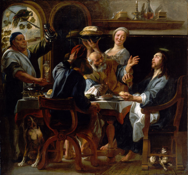 Le Repas à Emmaüs - Jacob Jordaens