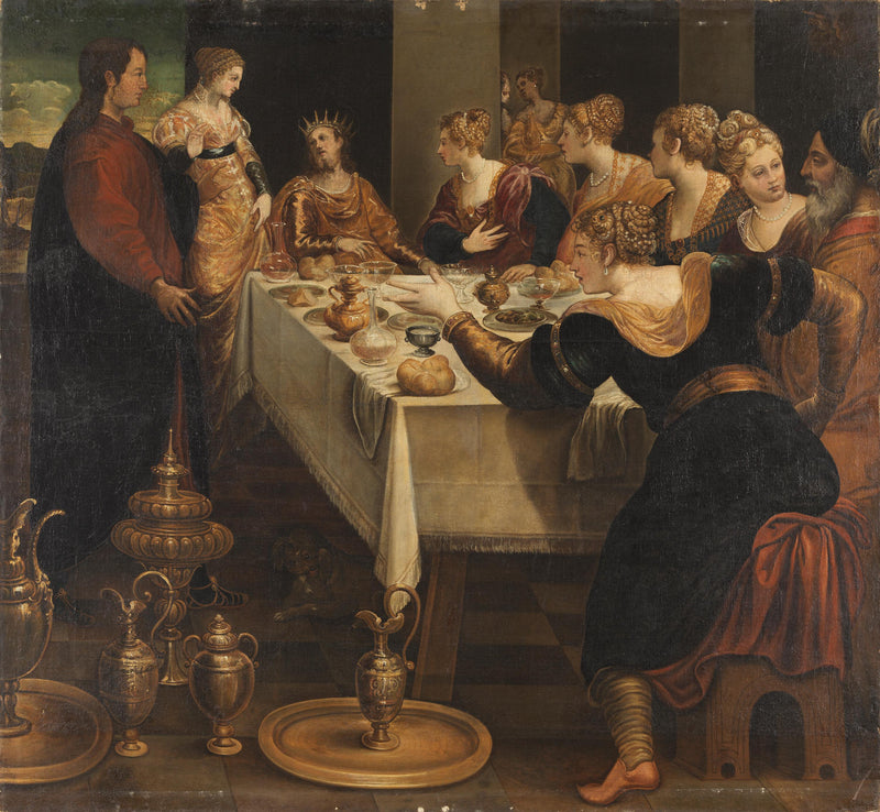 Daniel oznamuje Belsazarovi konec jeho impéria - Jacopo Tintoretto