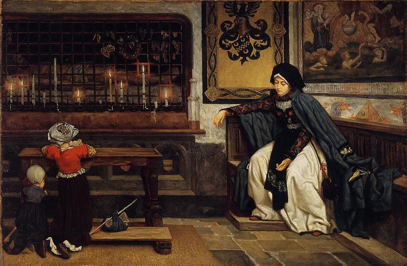 Margueritka v kostele - James Tissot