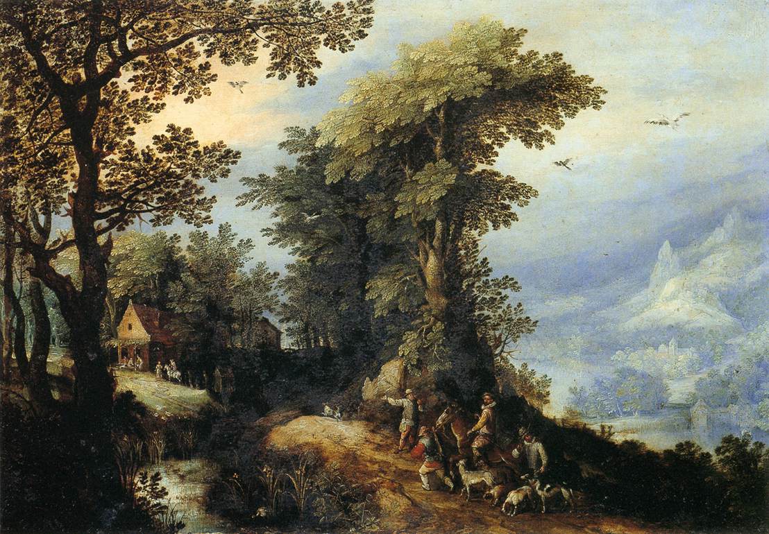 Paysage avec des chasseurs - Jan Brueghel l'Ancien