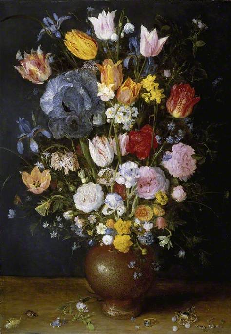 Un vase en grès rempli de fleurs - Jan Brueghel l'Ancien