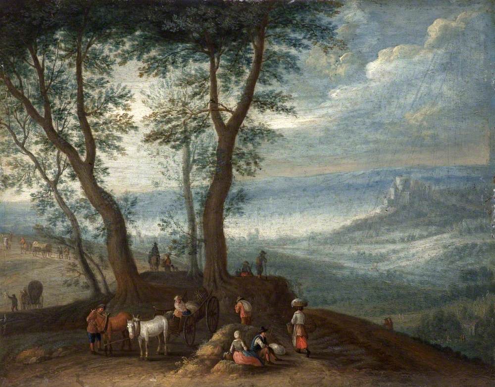 Paysage avec des voyageurs - Jan Brueghel l'Ancien