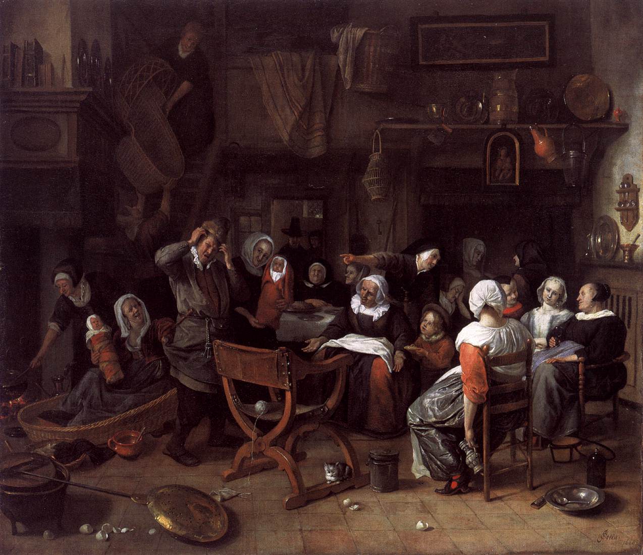 Fête de naissance gémellaire - Jan Steen