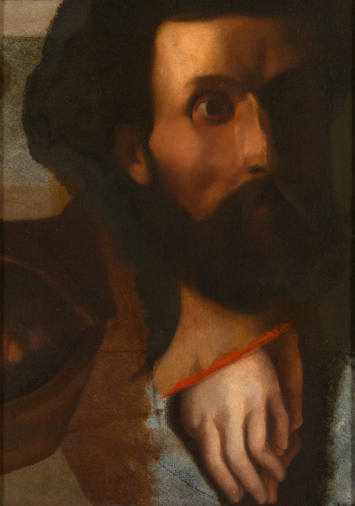 Studie hlavy muže, rukou svatého Jana pro Krista, který nabízí svatému Petrovi klíče od ráje a kapucínského mnicha s kapucí - Jean-Auguste-Dominique Ingres